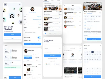 Coworking space reservation app app behance booking casestudy coffeshop cowork coworking coworkingspace dribbble ios login minimal mobile reservation reserveapp social socialmedia trendy ui ui design
