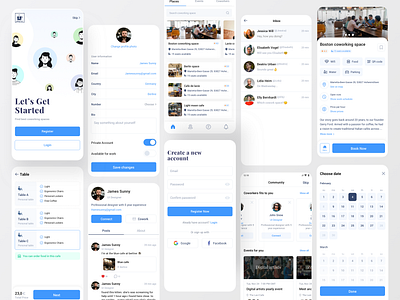 Coworking space reservation app app behance booking casestudy coffeshop cowork coworking coworkingspace dribbble ios login minimal mobile reservation reserveapp social socialmedia trendy ui ui design