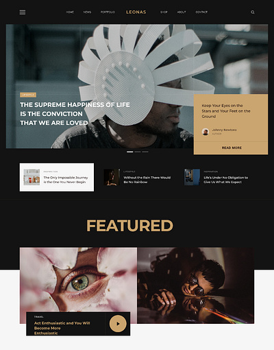 Leonas blog clean creative design design editorial fashion design grid landingpage magazine minimal news theme trend design ui