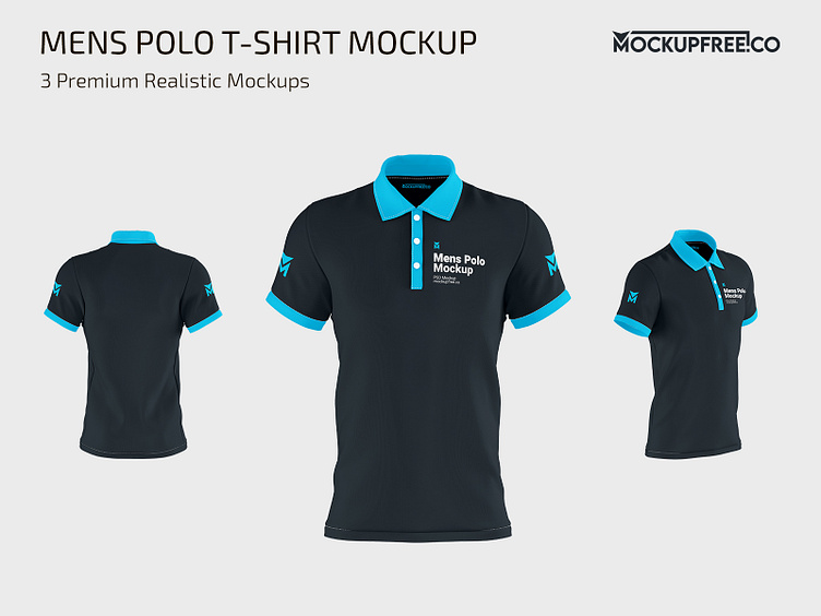 Men’s Polo T-shirt Mockup by mockupfree.co on Dribbble
