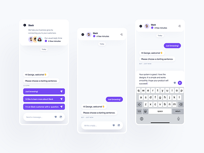 Blue: Live Chat app blue chat chat mobile clean design live live chat mobile mobile app mobile responsive product purple responsive ui ux