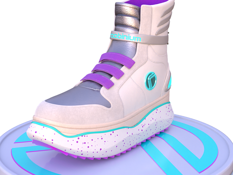 The Roobinium XXI Model Animated 3D Nft Sneakers 2000s 3d animation art blockchain collection creative crypto fashion futuristic game goods hitech meta metaverse motion graphics nft renders sneakers utopia