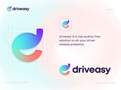 Driveasy Logo Design best logo designer brand brand identity branding conceptual logo creative logo icon identity letter d and e letter logo logo logo design logo ideas logo mark logo type logodesign logos modern logo typography vector