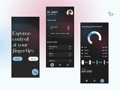 Home Budget App — manage your finances 💵 | dark & light mode app application card dark mode dashboard design finance illustration light mode mobile summary ui ux