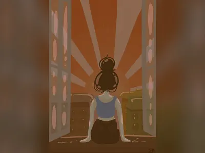 SUNSET art artist character city design design character illustration nice sunset town