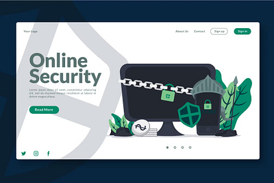 Digital Online Security - Landing-Page GR app branding career computer privacy design development digital digital online graphic design illustration landing page personal development tech training ui ui design ux ux design web website