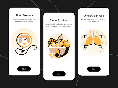 Onboarding illustration daily metrics health illustration medecine onboarding app