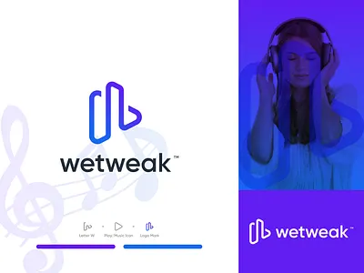 Music industry, media play modern letter w logo app logo audio brand logo icon logo letter logo letter w logo design logo designer media minimal logo modern logo music music brand music company music industry play sound