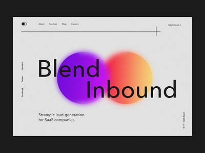 Landing page - Homepage - Hero - Blend Inbound header hero hero image hero section homepage homepage header identity landing page minimal web design web header