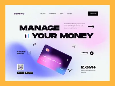 Banking Web Header after effect animation bank banking app business card finance fintech gif header herosection landing landingpage motion motion design motion graphics webdesign website