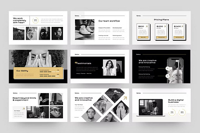 Genius - Creative Agency PowerPoint agency powerpoint branding clean corporate creative creative agency design designposter graphic design illustration keynote marketing monocrhome pitchdeck powerpoint professional startup studio ui vector