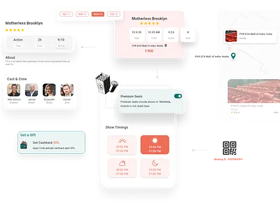 Movie Booking App - Moodboard app branding dashboard dashboard ui design ecommerce app illustration login logo moodboard movie ui uiux