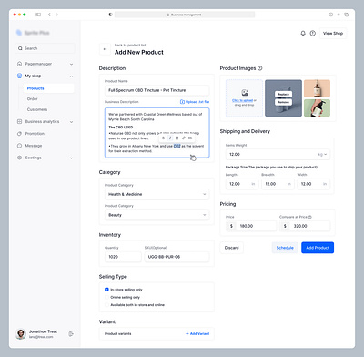 Add product - Ecommerce Dashboard by Omar Faruk on Dribbble