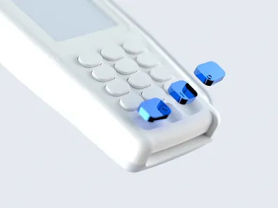 💵 3D Illustration For Payment Terminal 3d blue buttons c4d cinema4d clay design finance glass illustration money pay payments terminal white
