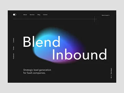 Hero section - Blend Inbound dark design dark header header header section hero hero section homepage landing page landingpage web design