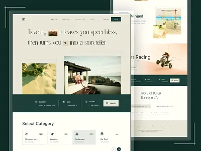 Traveling Landing Page UI UX Design adventure design destination hiking landing page minimal tourism travel travel guide travel landingpage travel website traveler traveling trip trip planner ui uiux ux vacation web ui