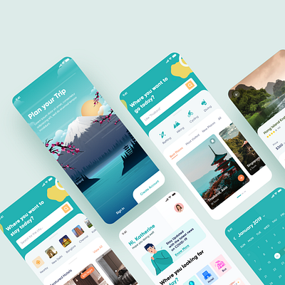 Vacation Booking App - Mockup app ui clean design design holiday app illustration light theme mockup motion graphics splash ui ui design uiux user experience