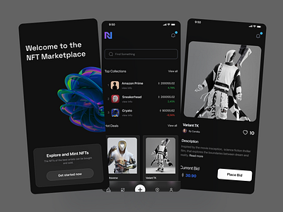 NFT's Market Place Exploration nft ui ui ux uidesign