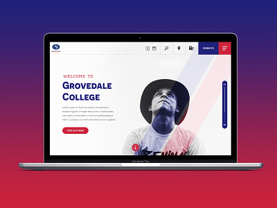 Website Design for Grovedale College australia colourful education freelancer krystlesvetlana school web design