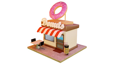 Donut Shop 3d blender design illustration model render shop