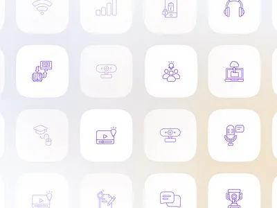 Online Learning Icon Illustration - Line Preview 2d illustration brand design brand identity education flat icon flat illustration icon icon design icon pack iconography illustration line art logo online learning study app ui ux vector illustration