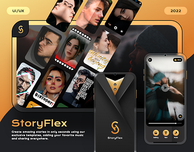 StoryFlex App UI adobe after effects adobe photoshop adobe xd android app design app app design design figma graphic design logo short video app ui ui design ux