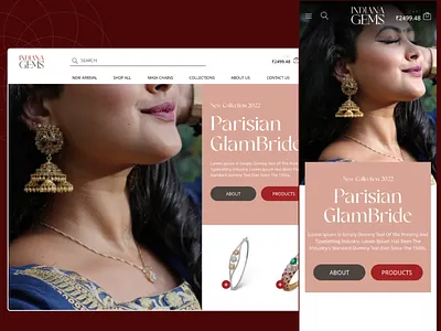 Jewellery Shop Website Landing Page - Concept app branding design jewellery store jewllery landing page online jewellery online jewellery store ui ux web design website website design