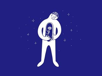 Take care of yourself! body care character flower happy health illustration inside love man mental mindfulness person self self care self love selfcare universe vector yourself