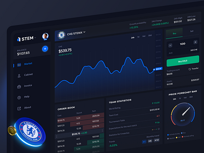 StemX Token Market betting blockchain crypto crypto platform cryptocurrency dashboard defi finance fintech game design gaming graphic design market payments platform soccer ui design ux design wallet web design