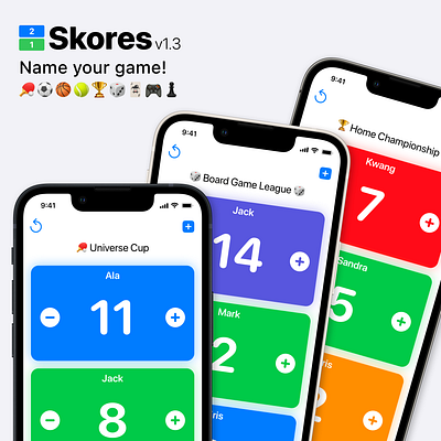 Skores iOS app v1.3 - Name your game! appdesign apple appstore branding design graphic design ios iosapp iphone productdesign sketch sketch app sketchapp ui ux uxdesign uxui