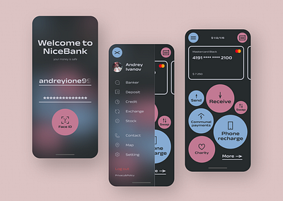 Nice Bank | Mobile App app banking design figma mobile app ui ux