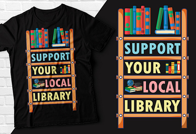 Local Library T-tshirt Design best selling t shirt book t shirt graphic design illustration motion graphics tee design typography