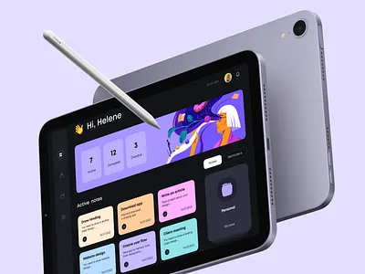 Digital Notebook application for creative people application clean illustration minimal mobile app ui ux