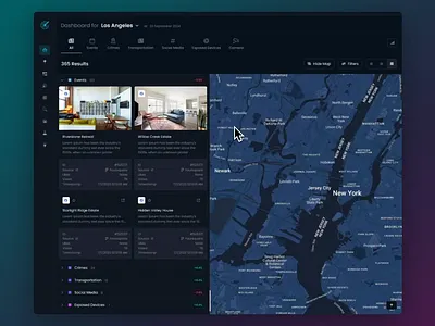 OSINT Dashboard animation dashboard map osint ui