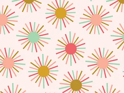 Boho Suns Pattern Design adobe illustrator boho elivera designs pattern pattern design seamless pattern summer summer art summer pattern sun sun pattern sunrise suns sunshine surface design vector vector illustration