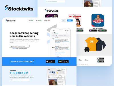 StockTwits's Landing Page Redesign design finance investing social trading stock stockmarket stocktwits trading uiux uxdesign