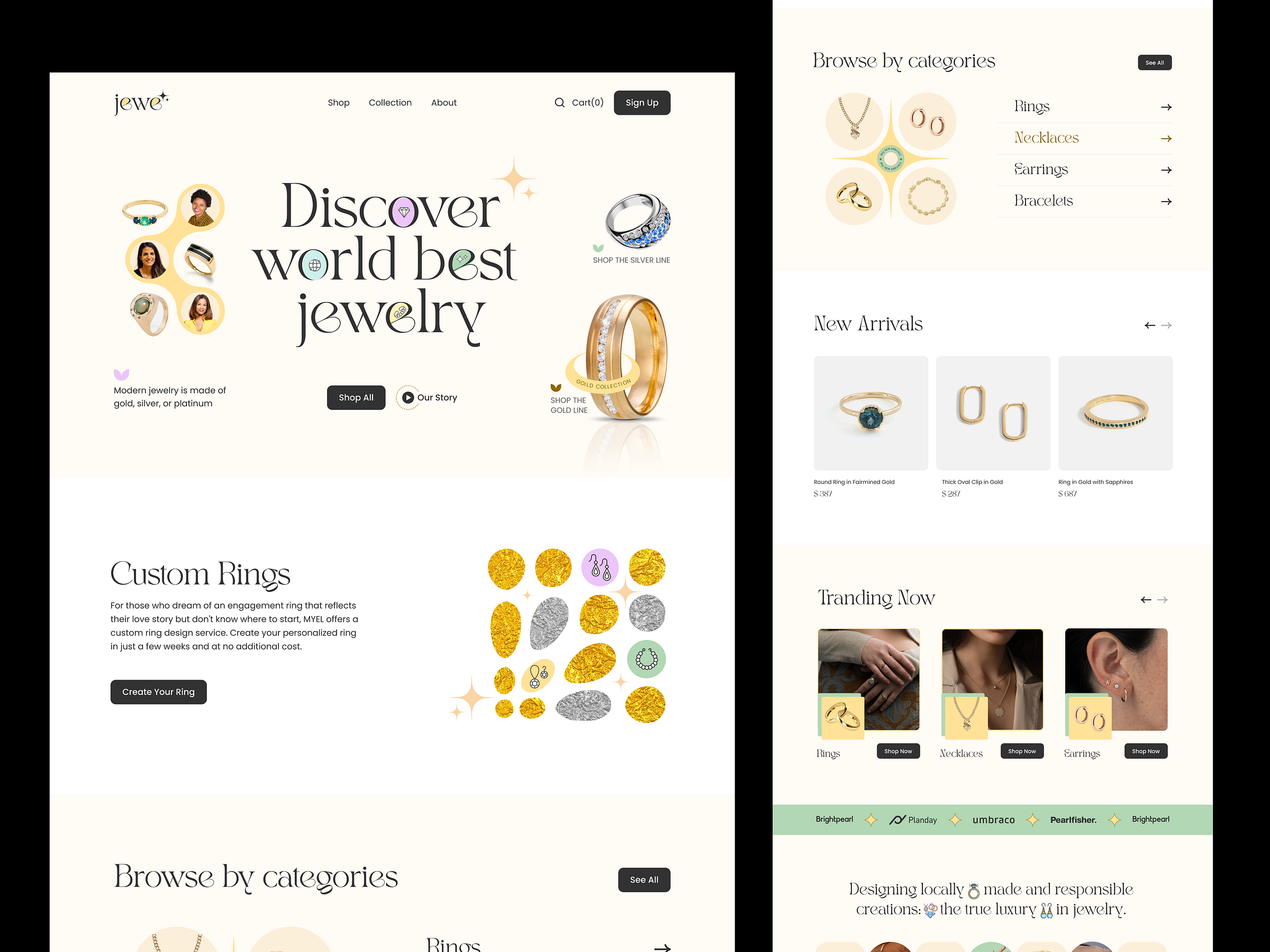 Jewelry landing page by Nur Mohammod for Twinkle on Dribbble