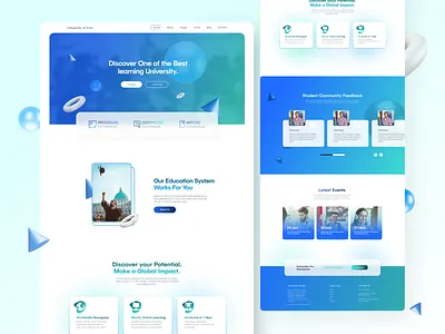 E-Learning Website Design branding clean ui design e learning website education landing page design learning mordern website responsive design tutor ui web design website