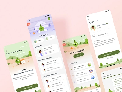 Mental Health App Case Study 🧘🏻 app body card doctor health icon illustration mascot meditation mental mind mindset mobile online orange orely solution therapist worry yoga