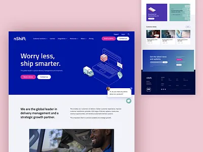 nShift colour illustration isometric landing page systemic design ui ux web design website