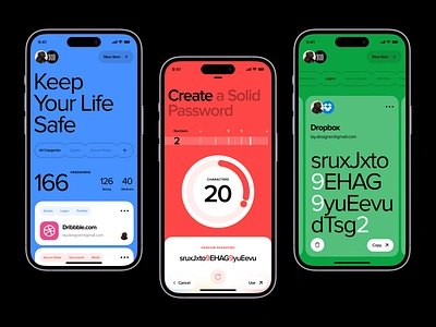 Password Manager App Concept concept design digital security interaction interface ios iphone 14 manager mobile app mobile ui password password generator safe security app simple ui ux