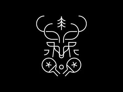 Jardin du Cerf 2022 badge club deer illustrator jc lines pingpong sports stag team