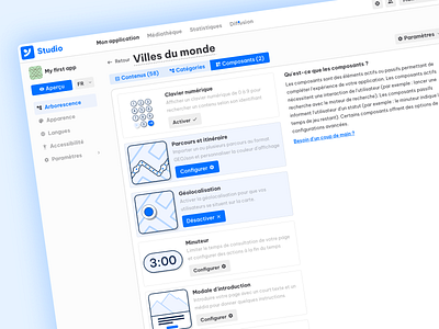 Yunow components management page dashboard platform sketch ui ux