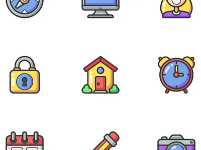 Linear Colour UI Icons dailyicon design icon icons iconsets illustration illustrator ui vector