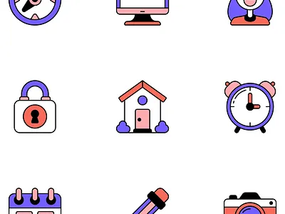 Minimal Colour Icons dailyicon design icon icons iconsets illustration illustrator ui vector