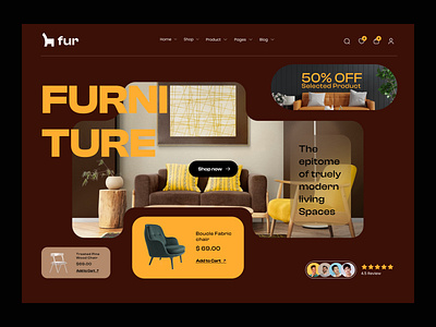 Furniture Web Header bedroom cart design ecommerce furniture furniture landing page interface interior nazmul product shop shop landing page shoping sofa store uixgeek web design