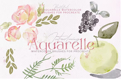 Aquarelle Watercolor: Procreate Brushes aquarelle brush brushes cartoon design illustration kids lettering paper procreate procreate brush procreate brushes procreate illustration procreate watercolor sketch text texures watercolor watercolor brush wedding