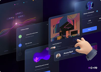 Core | NFT UI elements app branding core design elements icon illustration logo minimal nft typography ui ux vector