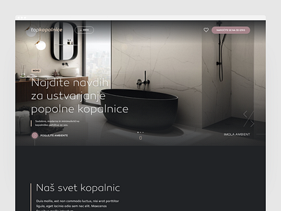 Premium bathrooms line website design adobe xd bathrooms dark theme landing page minimal premium prototyping ui design ux design web design wireframing