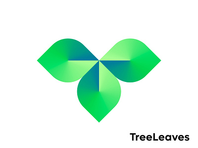T + leaves logo concept ( for sale ) 3 app blockchain brand branding eco ecological fintech gradient icon leaf leaves letter logo mark monogram nature t technology tree